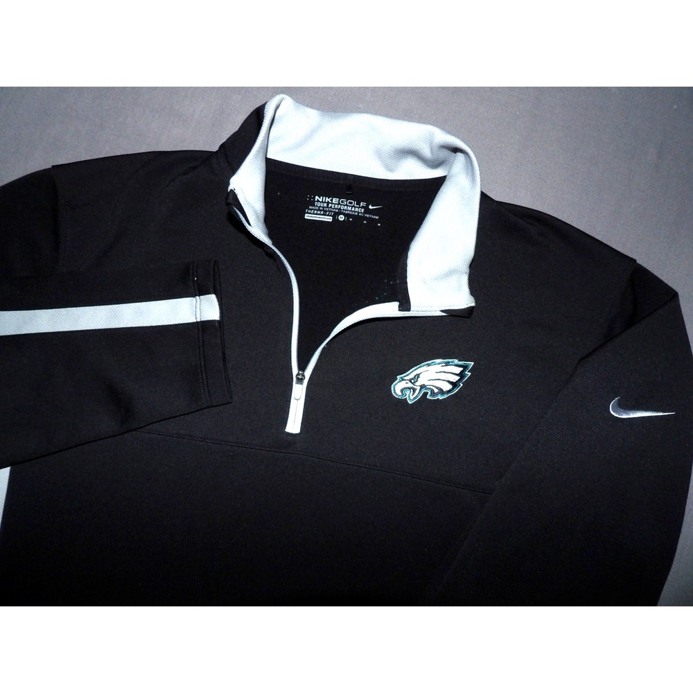 Nike Golf Dri-Fit Philadelphia Eagles Black 1/4 Zip Athletic Jacket Men's Medium